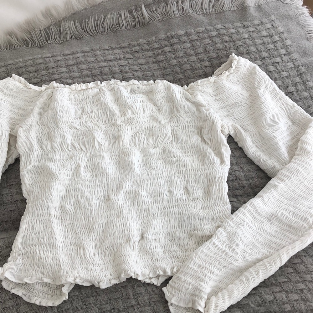 UO Kimchi Blue smocked off the shoulder top